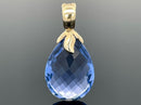 CLIP ANHÄNGER AUS 375/- GELBGOLD MIT FLUORIT ( CA. 11,0 ct.)