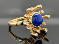 RING AUS 925/- SILBER VERGOLDET MIT KRISTALLOPAL & ZIRKON