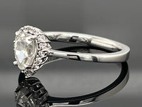 RING AUS 925/- SILBER RHODINIERT MIT ZIRKON (CA. 1,032 ct.)
