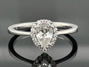 RING AUS 925/- SILBER RHODINIERT MIT ZIRKON (CA. 1,032 ct.)