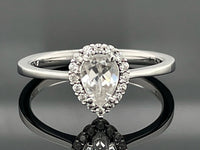 RING AUS 925/- SILBER RHODINIERT MIT ZIRKON (CA. 1,032 ct.)