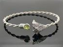 ARMREIF 925/-SILBER RHODINIERT MIT PERIDOT (CA.0,40 ct.)