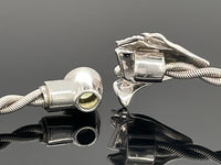 ARMREIF 925/-SILBER RHODINIERT MIT PERIDOT (CA.0,40 ct.)