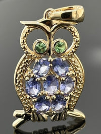 ANHÄNGER AUS 925/- SILBER VERGOLDET MIT TANSANIT & PERIDOT