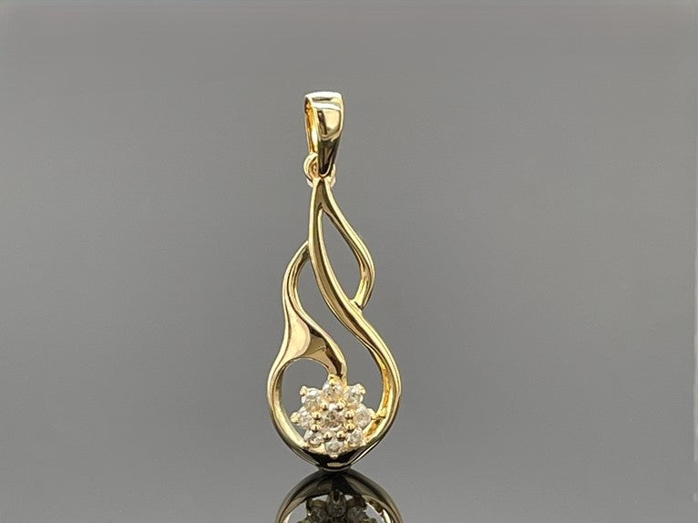 ANHÄNGER AUS 925/- SILBER VERGOLDET MIT BRILLANTEN (GES.CA 0,18 ct.)