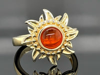 RING AUS 925/- SILBER VERGOLDET MIT FEUEROPAL ( CA. 0,62 ct.)