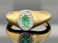 RING AUS 925/- SILBER VERGOLDET MIT SAMBIA SMARAGD & ZIRKON