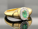 RING AUS 925/- SILBER VERGOLDET MIT SAMBIA SMARAGD & ZIRKON