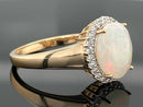 RING AUS 925/- SILBER VERGOLDET MIT ÄTHIOP. OPAL & ZIRKON
