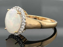 RING AUS 925/- SILBER VERGOLDET MIT ÄTHIOP. OPAL & ZIRKON