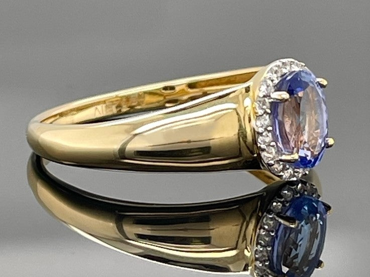 RING AUS 925/- SILBER VERGOLDET MIT TANSANIT & ZIRKON