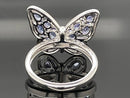 RING AUS 925/- SILBER RHODINIERT MIT TANSANIT