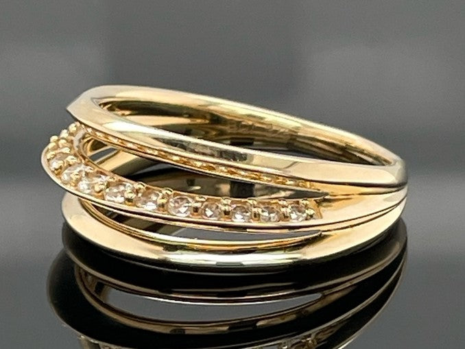 RING AUS 375/- GELBGOLD MIT ZIRKON (ges.ca.0,509 ct.)
