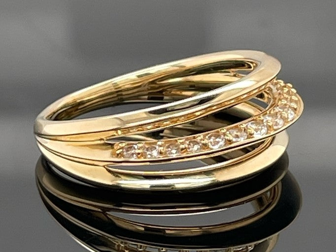 RING AUS 375/- GELBGOLD MIT ZIRKON (ges.ca.0,509 ct.)