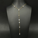 Y-COLLIER AUS 925/-SILBER GELVERGOLDET MIT ZIRKONIA