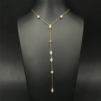 Y-COLLIER AUS 925/-SILBER GELVERGOLDET MIT ZIRKONIA