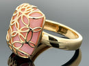 RING GR.17 (53) AUS 925/- SILBER VERGOLDET MIT PINK OPAL (ca. 8,6 ct.)