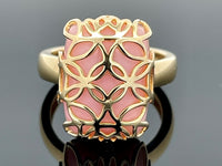 RING GR.17 (53) AUS 925/- SILBER VERGOLDET MIT PINK OPAL (ca. 8,6 ct.)