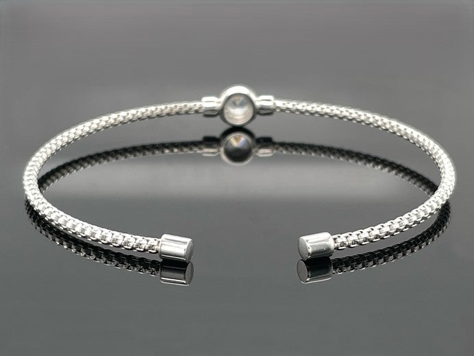 ARMREIF 925/-SILBER RHODINIERT MIT ZIRKON ( CA. 0,67 ct.)