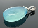 CLIP ANHÄNGER AUS 925/- SILBER RHODINIERT MIT MILKY AQUAMARIN (CA.31,0 ct.)