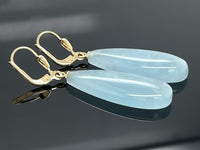 OHRHÄNGER AUS 375/- GELBGOLD MIT MILKY AQUAMARIN (GES.CA.30,0 ct.)