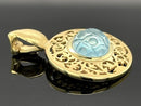 CLIP ANHÄNGER AUS 375/- GELBGOLD MIT MILKY AQUAMARIN (CA. 2,31 ct.)