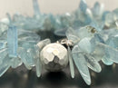 COLLIER 925/- SILBER RHOD. MIT MILKY AQUAMARIN & HÄMATIT BEH.