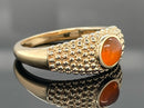 RING AUS 925/- SILBER VERGOLDET MIT FEUEROPAL ( CA. 0,60 ct.)