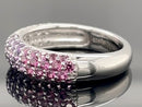 RING AUS 925/- SILBER RHODINIERT MIT AMETHYST,RHODOLITH & ZIRKON (ges. ca. 1,602ct.)