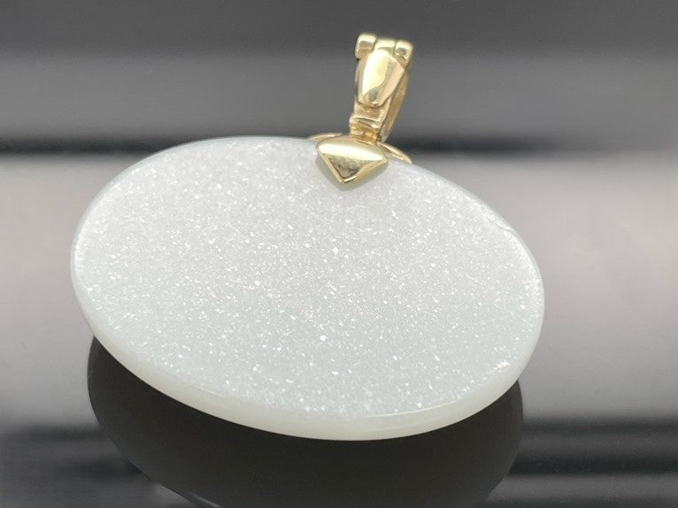 ANHÄNGER AUS 375/- GELBGOLD MIT MONDSTEIN (CA.29,0 ct.)