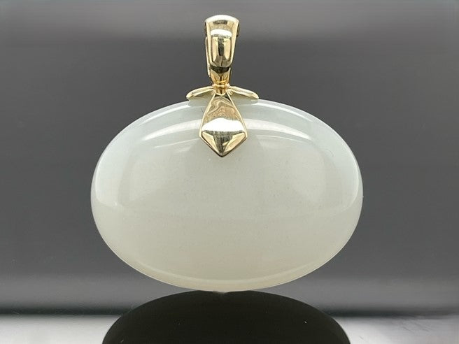 ANHÄNGER AUS 375/- GELBGOLD MIT MONDSTEIN (CA.29,0 ct.)