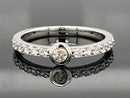 2-TLG. SET RING & ANHÄNGER AUS 925/- SILBER RHODINIERT MIT ZIRKON