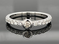 2-TLG. SET RING & ANHÄNGER AUS 925/- SILBER RHODINIERT MIT ZIRKON