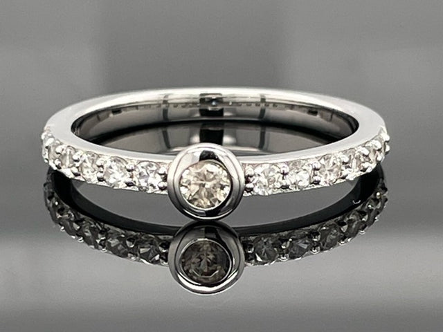 2-TLG. SET RING & ANHÄNGER AUS 925/- SILBER RHODINIERT MIT ZIRKON