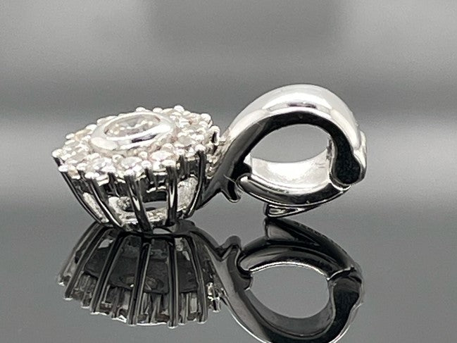 2-TLG. SET RING & ANHÄNGER AUS 925/- SILBER RHODINIERT MIT ZIRKON