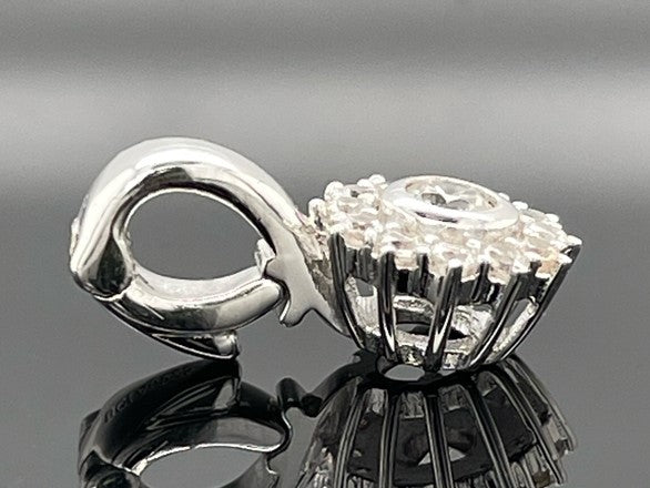 2-TLG. SET RING & ANHÄNGER AUS 925/- SILBER RHODINIERT MIT ZIRKON