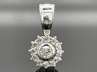 2-TLG. SET RING & ANHÄNGER AUS 925/- SILBER RHODINIERT MIT ZIRKON