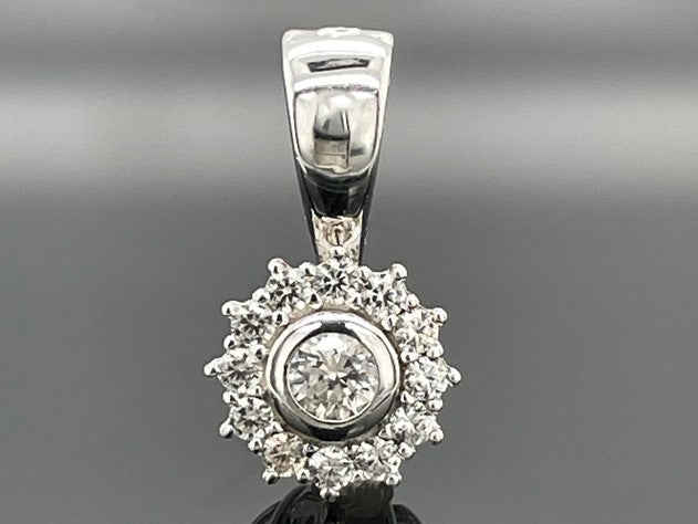 2-TLG. SET RING & ANHÄNGER AUS 925/- SILBER RHODINIERT MIT ZIRKON