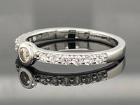 2-TLG. SET RING & ANHÄNGER AUS 925/- SILBER RHODINIERT MIT ZIRKON