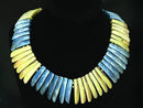 COLLIER 375/- GELBGOLD MIT PERLMUTT BEH.& HÄMATIT BEH.