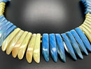 COLLIER 375/- GELBGOLD MIT PERLMUTT BEH.& HÄMATIT BEH.