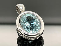 CLIP ANHÄNGER AUS 585/- WEIßGOLD MIT SANTA MARIA AQUAMARIN (CA. 3,20ct.)