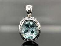 CLIP ANHÄNGER AUS 585/- WEIßGOLD MIT SANTA MARIA AQUAMARIN (CA. 3,20ct.)