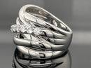 RING AUS 925/- SILBER RHODINIERT MIT ZIRKONIA