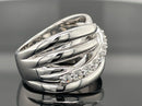 RING AUS 925/- SILBER RHODINIERT MIT ZIRKONIA