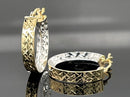 CREOLEN AUS 375/- GOLD BICOLOR, DIAMATIERT