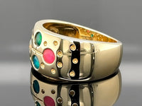 RING AUS 925/- SILBER VERGOLDET MIT KRISTALLOPAL (ges. ca. 0,28 ct.)