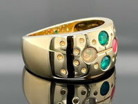 RING AUS 925/- SILBER VERGOLDET MIT KRISTALLOPAL (ges. ca. 0,28 ct.)