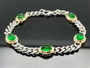 ARMBAND 925/-SILBER BICOLOR MIT BERNSTEIN/PERLMUTT-DUBL. BEH.
