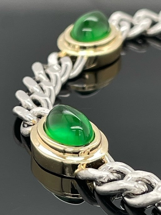 ARMBAND 925/-SILBER BICOLOR MIT BERNSTEIN/PERLMUTT-DUBL. BEH.